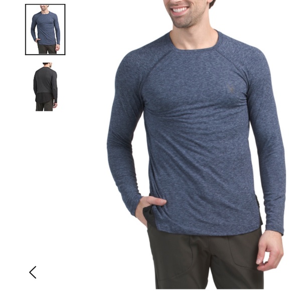 SPYDER Mens Soft Sueded Jersey Active Top Navy and Black Size S - Picture 5 of 5